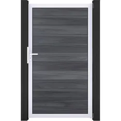 KAHRS Solid BPC-Zauntor Universal, Steingrau, 4x180x100 cm, 1-flügelig, Alu-Rahmen EV1