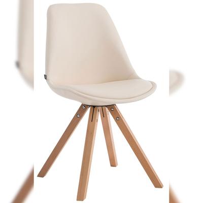DELUKE Besucherstuhl TIRANA - Kunstleder Creme 47.5x55.5x83.5 cm | Besucherstühle Konferenzstuhl Wartezimmerstuhl Bürostühle Bürostuhl Konferenzraum