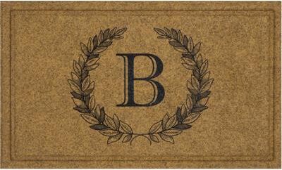 Mohawk Home Monogram Initial Faux Coir All Weather Recycled Rubber Door Mat