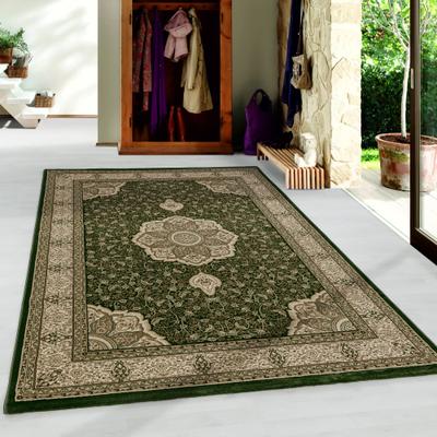 Teppich AYYILDIZ TEPPICHE "KASHMIR 2601", grün, B:80cm H:10mm L:150cm, Polypropylen (PP), Teppiche, Teppich, Orient Optik, pflegeleicht, robuster Kurzflor, Wohnzimmer