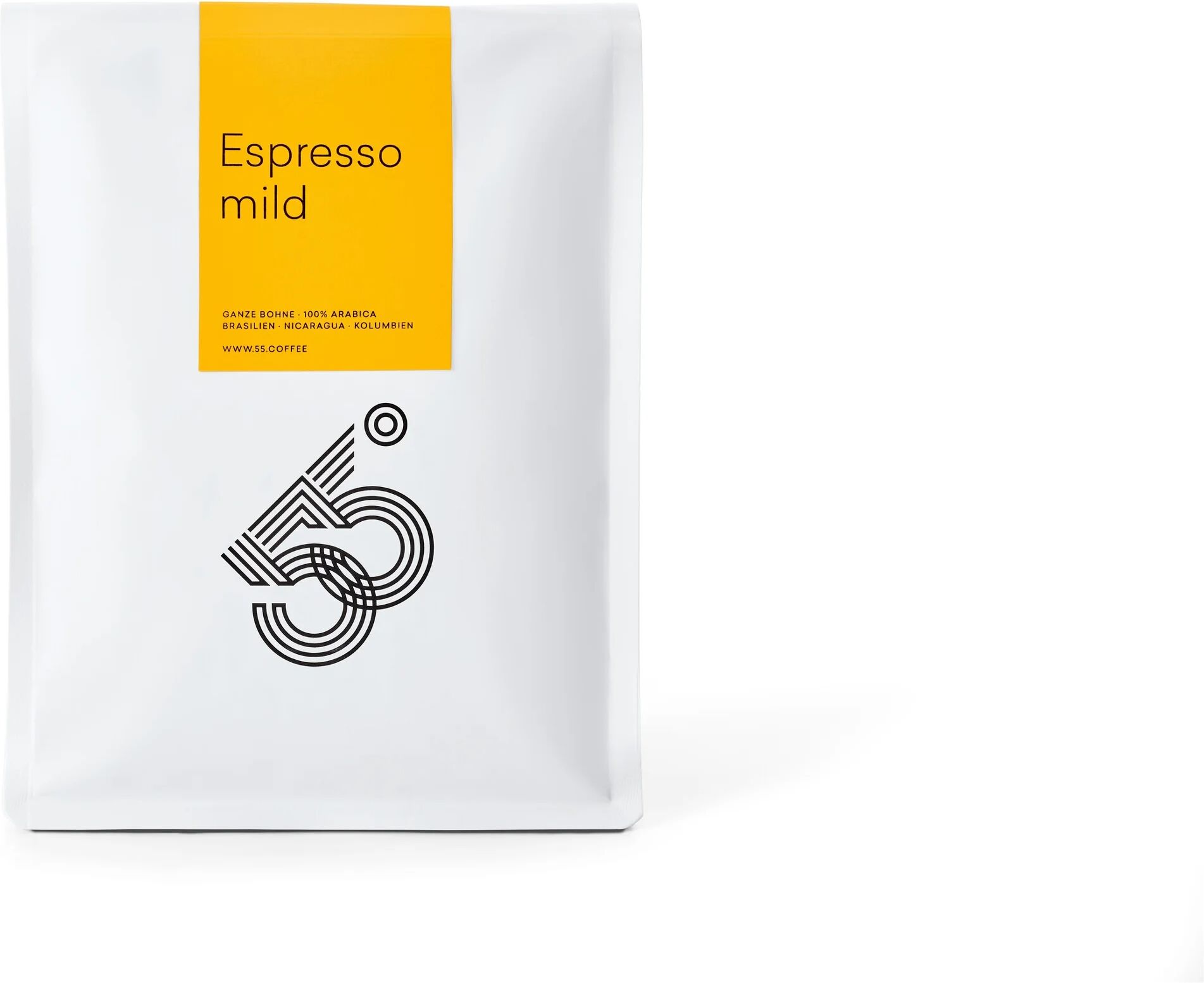 55 Degrees - Espresso mild - 1 kg Ganze Bohne - Intensität: 3/6