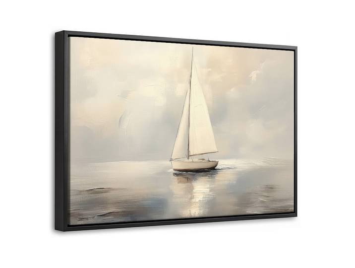 LEINWAND Bilder mit Rahmen - Segelschiff - Meer - Bewölkt - 30x20