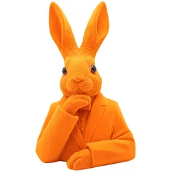 Hase FLOCKY (LBH 16x12,50x25 cm) - orange - LBH 16x12,50x25 cm