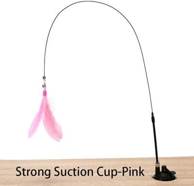 Uplift Essentials Hands Free Interactive Suction Cup Cat Wand pink