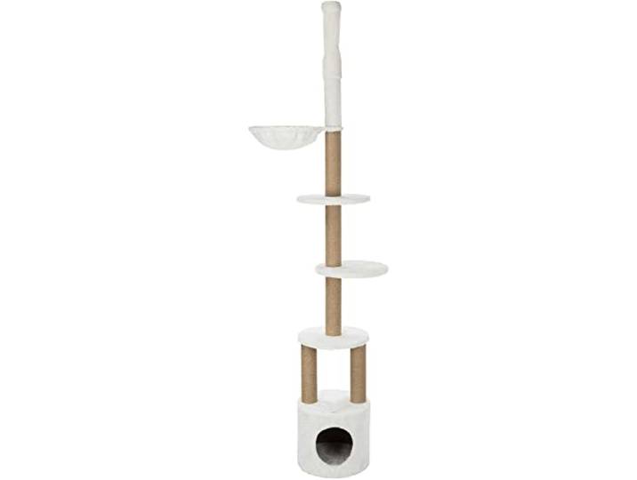 TRIXIE Katzen-Kratzbaum Aurelio, deckenhoch – 220–250 cm, weiß