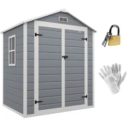Outsunny Gerätehaus mit Pultdach 183 x 134 cm Gartenhaus mit Fenster für Garten Grau