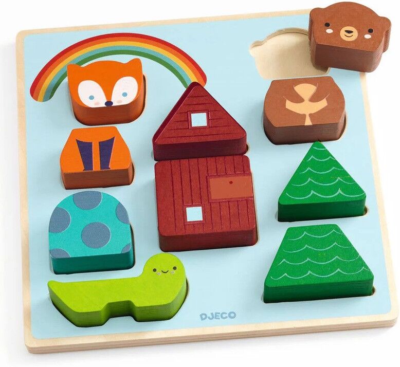 Puzzle 10 pcs Puzz & Match Rainbow - Djeco