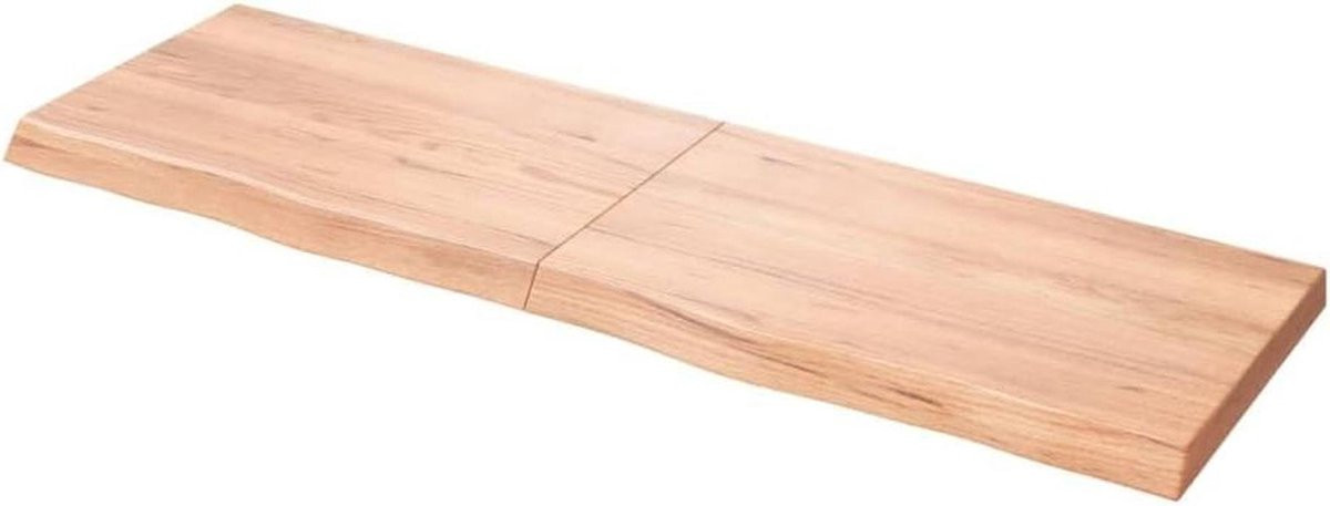 Massief Houten Eiken Wandplank met Live Edge - Lichtbruin - 160 cm Lengte