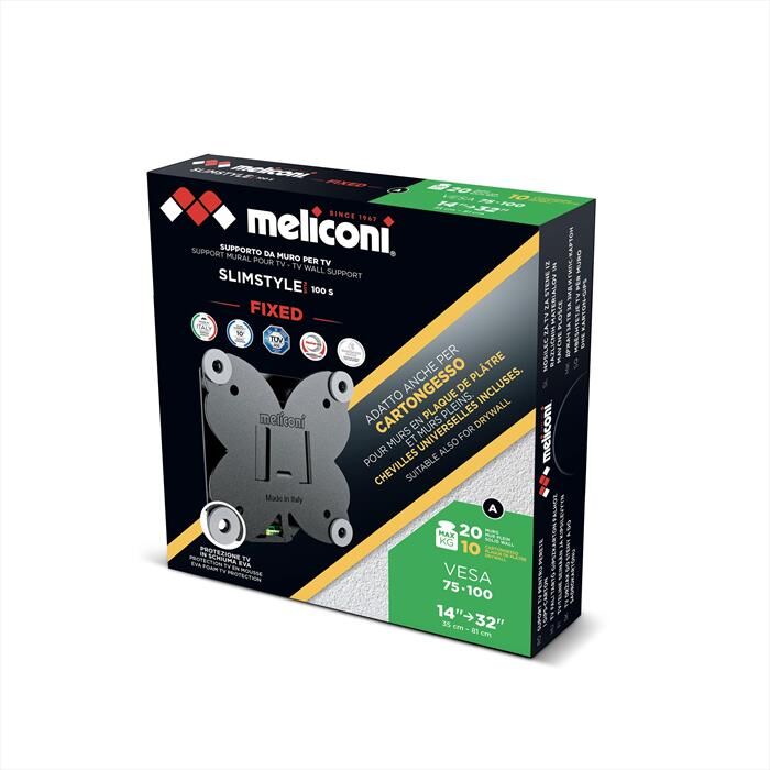 Meliconi Supporto Tv Slimstyle Plus 100s Cg 20 Kg-nero