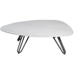Garden Pleasure Tisch SILENA 110 x 88 x 33 cm, Aluminium Grau / Stein Weiß