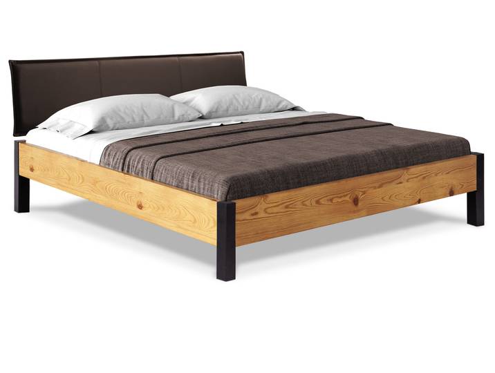 CURBY Bett mit Metallfuß und Polsterkopfteil, Material