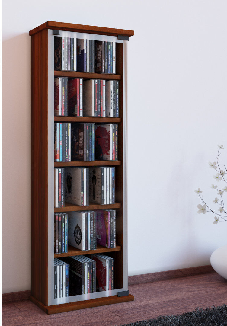 VCM - Classic Multimedia Storage Rack Core walnut 91cm H X 31cm W X 18cm D