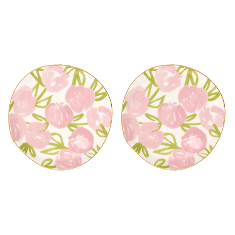 Urban Nature Culture Good Morning Palesa Flamingo Pink bord set van 2 diameter 12 cm