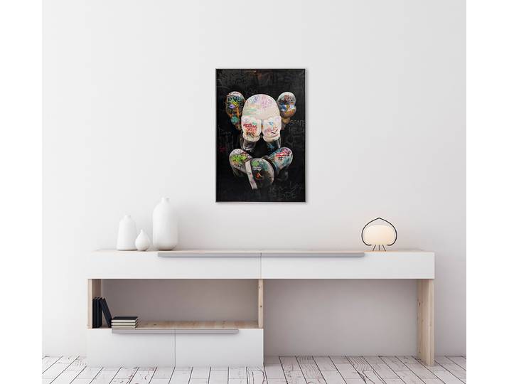 Leinwandbild Relaxing Mouse Mischgewebe Multicolor 75 x 93 x 4cm