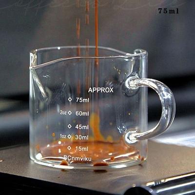 Uplift Picks Espresso Measuring Cup Glass Scale Shot Cup With Dual Spout And Handle scaled 75 Ml