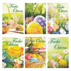 Magni, Grusskarte + Briefpapier, Glückwunschkarten 100 St. Ostern 6-fach sort. (100 Stk.)