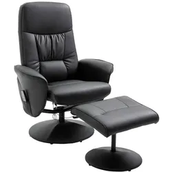 HOMCOM - Relaxsessel mit Fußhocker - 76B x 81T x 105H cm - schwarz