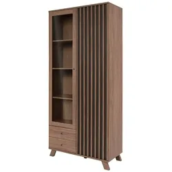 Vitrine  Harmony , holzfarben , Maße (cm): B: 92 H: 198,5 T: 40.0