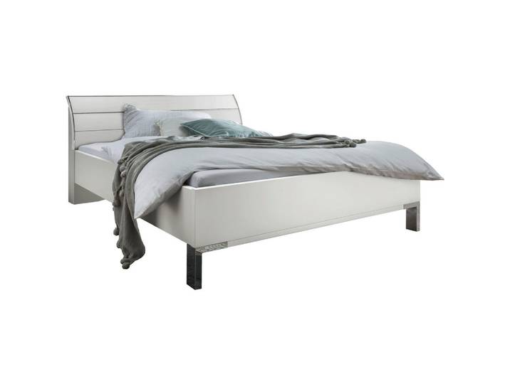 Venda Bett, Weiß, Metall, 200x200 cm, Lattenrosthöhe individuell einstellbar, in verschiedenen Holzdekoren erhältlich, Größen erhältlich, Schlafzimmer, Betten, Doppelbetten