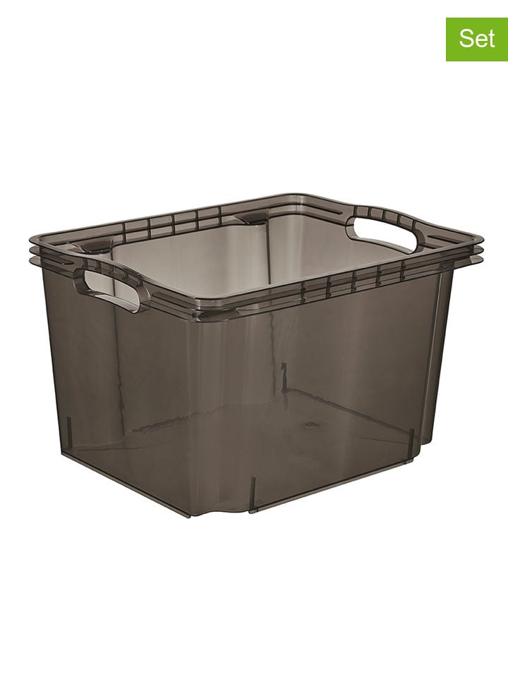 keeeper 2er-Set: Aufbewahrungskisten "Franz" in Grau - 13,5 l - onesize
