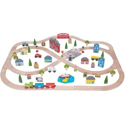Bigjigs Hölzerne Zug legen Sie Stadt und Land