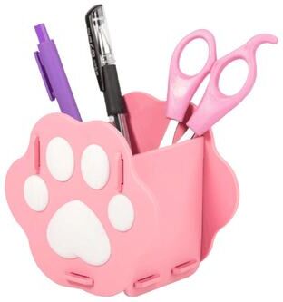 Youfap Market Pen Holder Stationery Holder, Cute Cat Paw Desk Organizer For Office pink