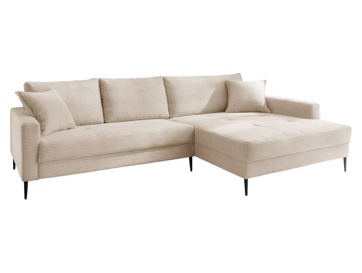 Ecksofa Cord creme 276 x 173 cm - OT rechts - SUMMER