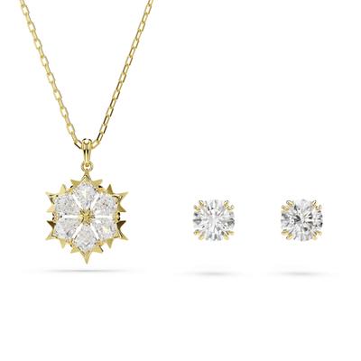 Ohrring und Ketten Set SWAROVSKI "Multipack Schmuck Geschenk MAGIC", gold (gelbgoldfarben, kristallweiß, kristallweiß), Schmuck_Sets, Damen, Metall, mit Swarovski Kristall