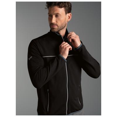 Trainingsjacke TRIGEMA "TRIGEMA Praktische Sportjacke aus Microfaser", Herren, Gr. L, schwarz, Strick, 92% Polyester, 8% Elasthan, lang, Jacken Trainingsjacke