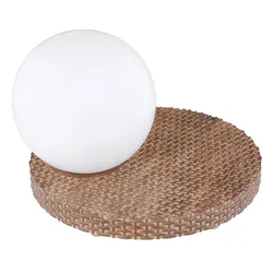 Windlicht Solar Terrassendeko Outdoor Tisch Solar für Außen Solarlampe Rattan Optik Solarkugel Garten Deko Balkon, hellgrau weiß, 1x LED, LxH 20x17 cm