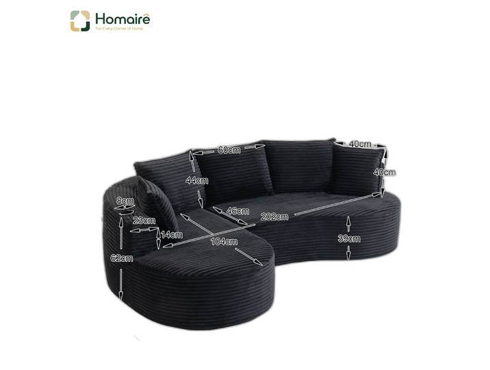 Sofa Mit Modulen Schwarz Aus Polyester 250 X 152 X 82 Cm Homaire