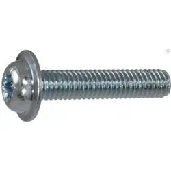 Bossard M4x30 Schraube Kugelkopf mit Flansch, TX20, Stahl verzinkt