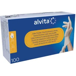Alvita Latex Untersuchungshandschuhe puderfrei S
