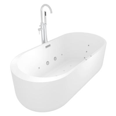 AcquaVapore freistehende Badewanne F26 170x80cm Whirlpool Luft & Wasser mit Armatur AF02