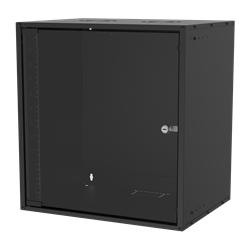 S-Link Rackszekrény - 12U 19" fali kivitel (540x530x400mm, ablakos, Flatpack, Fekete) (12 HE, 19 Zoll Rack) (HALRACSLI36763)