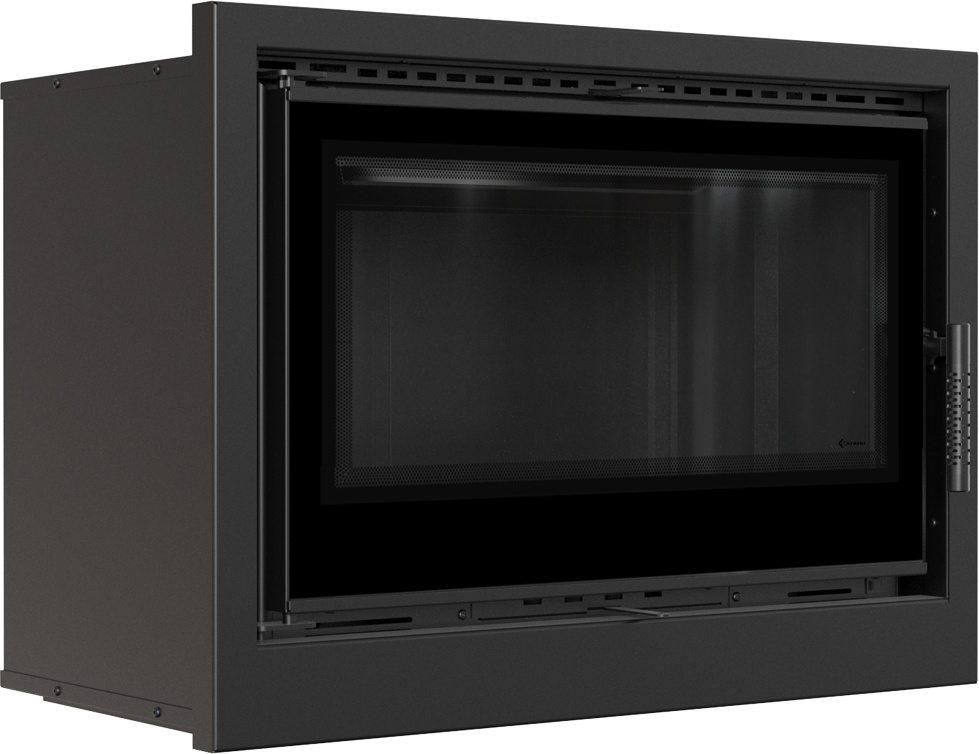 Kamin-Kassette KRATKI ARKE 80 12 kW Ø 200 schwarz Verkleidung