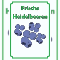 HB-Druck Frische Heidelbeeren Schild Hochkant A6 (105x148mm)