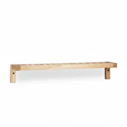 Relaxdays Wandregal Walnuss, Hängeregal, Holzregal, für Bad, Küche und Kinderzimmer, HxBxT: 10 x 60 x 12,5 cm, natur