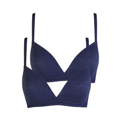Schalen-BH NINA VON C. "2er Pack Schalen BH Light&Easy", Damen, Gr. 80, Cup B, blau (denim melange), Obermaterial: 95% Modal CMD. 5% Elasthan EL., BHs Schalen-BH