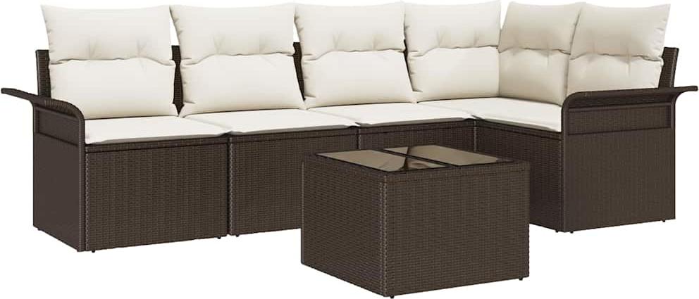 vidaXL Gartensofa-set 6 Stk. Poly-Rattan
