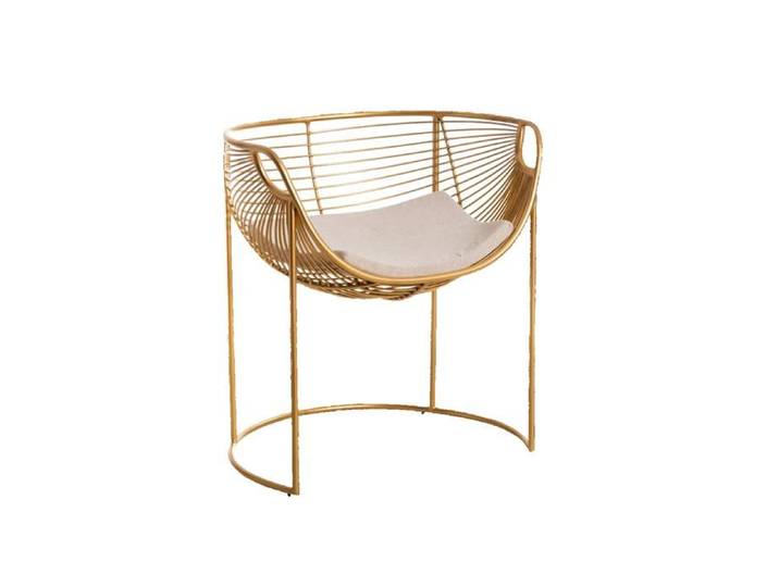 Fauteuil design en métal doré Augustus