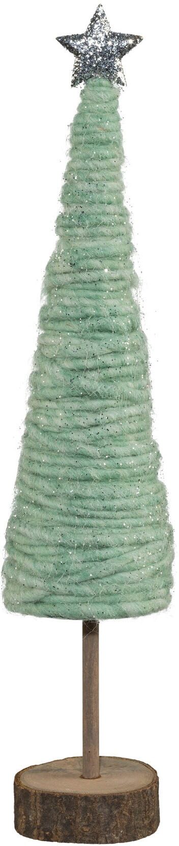 Dekobaum CREATIV HOME "Tannenbaum", grün (eisgrün), H:46cm Ø:10cm, Wolle, Dekofiguren, Dekobaum, aus Wolle mit Holzfuss eisgrün B/H/T: 46cm