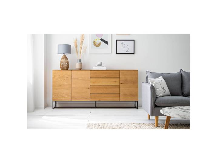 Sideboard mit 3 Türen 185 x 86 x 40cm Braun/Eiche