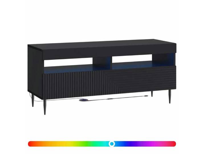 Meuble - Armoire TV - Noir - Meuble TV LED Noir Bois d'ingénierie_22503