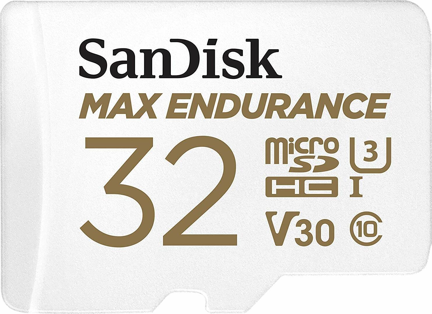 SanDisk Max Endurance microSDHC Speicherkarte 32GB Kit + SD Adapter SDSQQVR-032G-GN6IA