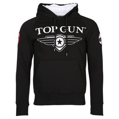 Kapuzenpullover TOP GUN "Defender TG20191012", Herren, Gr. 48S, schwarz, Obermaterial: 60% Baumwolle, 40% Polyester. Lining: 100% Baumwolle, Rundhals, Pullover Kapuzenpullover