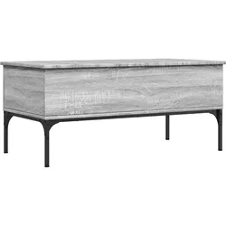 Décoshop26 - Couchtisch mit 2 versteckten Fächern 100 x 50 x 45 cm graues Holzwerkstoff und Metall DEC039953