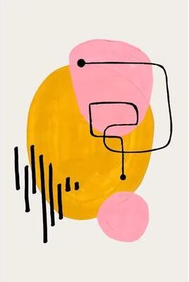 Uplift Essentials Mid Century Abstract Brush Stroke Art Minimalist Orange Watercolor Canvas Modern Wall Painting For Living Room style 3 16x24 In