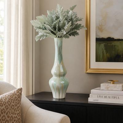 Sagebrook Home Stoneware Ceramic Vase Tall Sculptural Silhouette Glazed Finish Modern