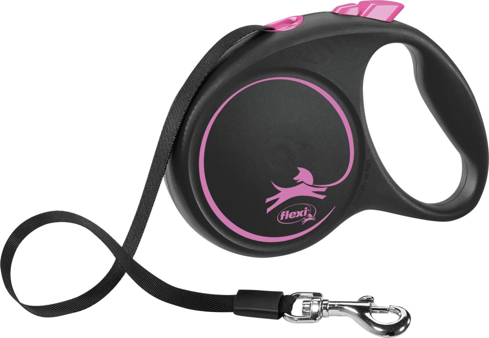 TRIXIE flexi BLACK DESIGN, Gurt, M: 5 m, pink